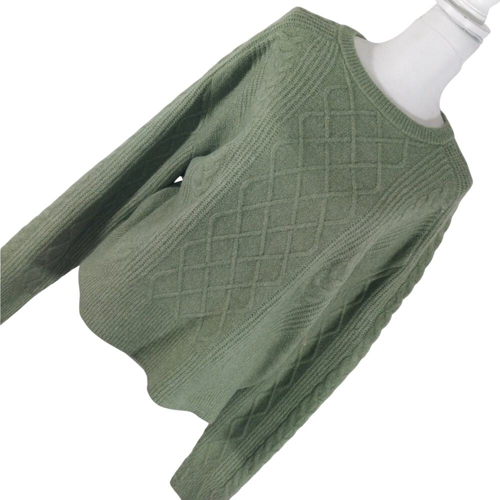 NWT! UNIVERSAL THREAD CO ! SOFT MOSS GREEN CABLE KNIT CREW NECK SWEATER! SZ XXL